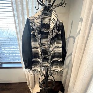 Frayed pleather jacket